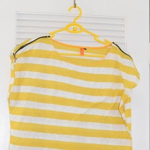 Yellow and White Striped Boxy Top